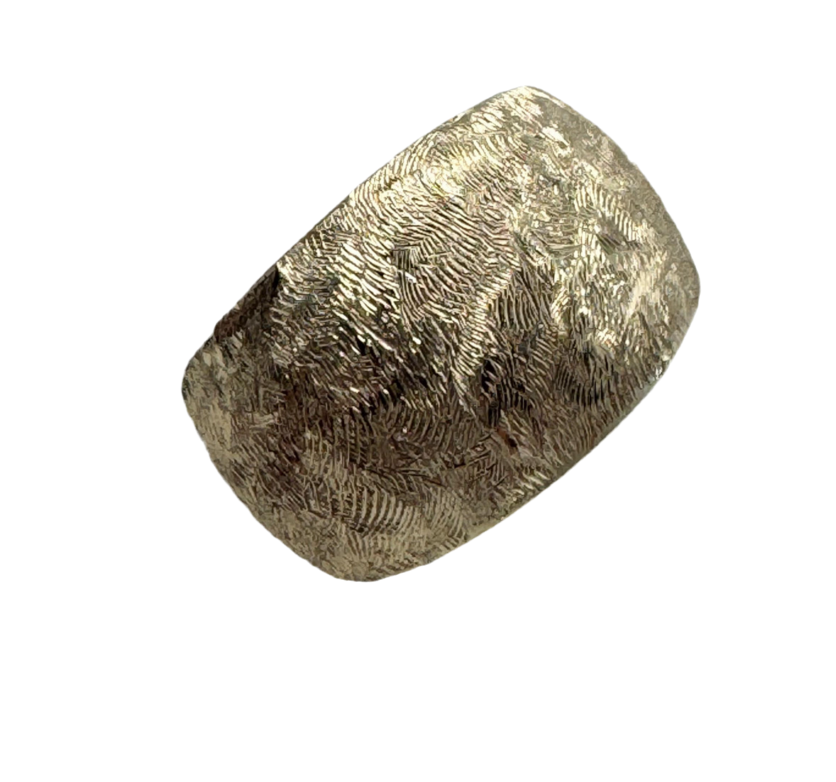 vintage 14k yellow gold textured bombe ring